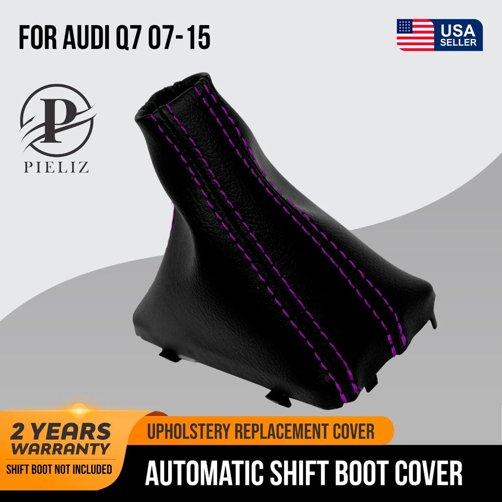 Automatic Shift Boot for Audi Q7 (2007–2015) Carbon Fiber Purple Stitch