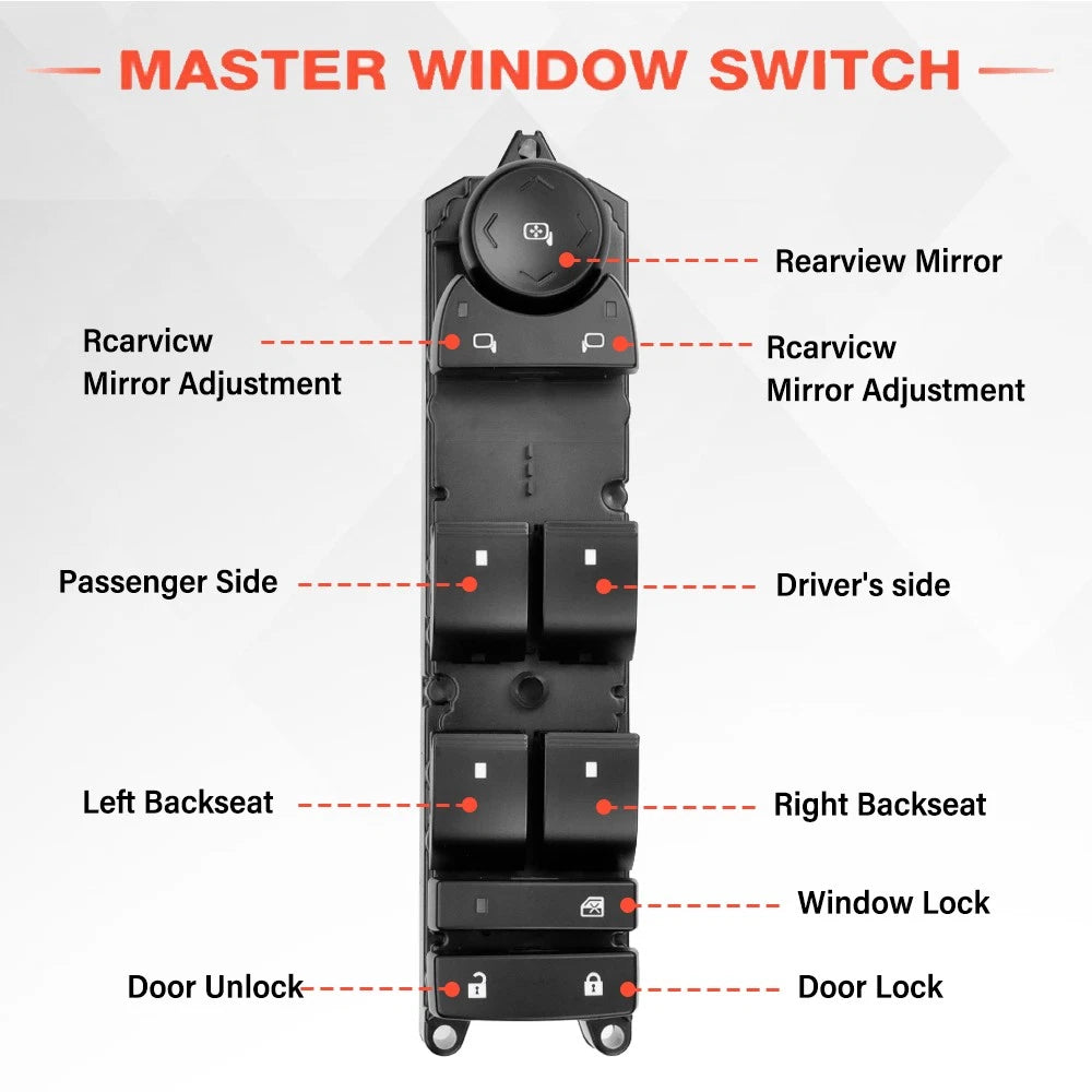 Front Driver Power Window Switch for Chevy Avalanche Silverado Suburban (2007–2014)