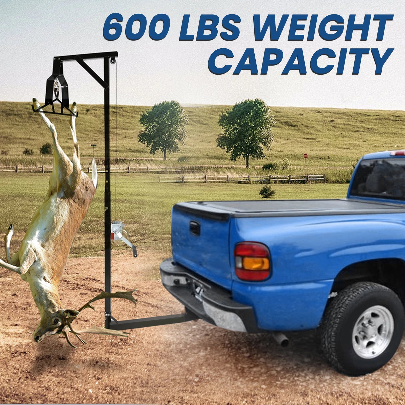 600LBS Truck Hitch Deer Hoist & Gambrel Kit with 360° Swivel