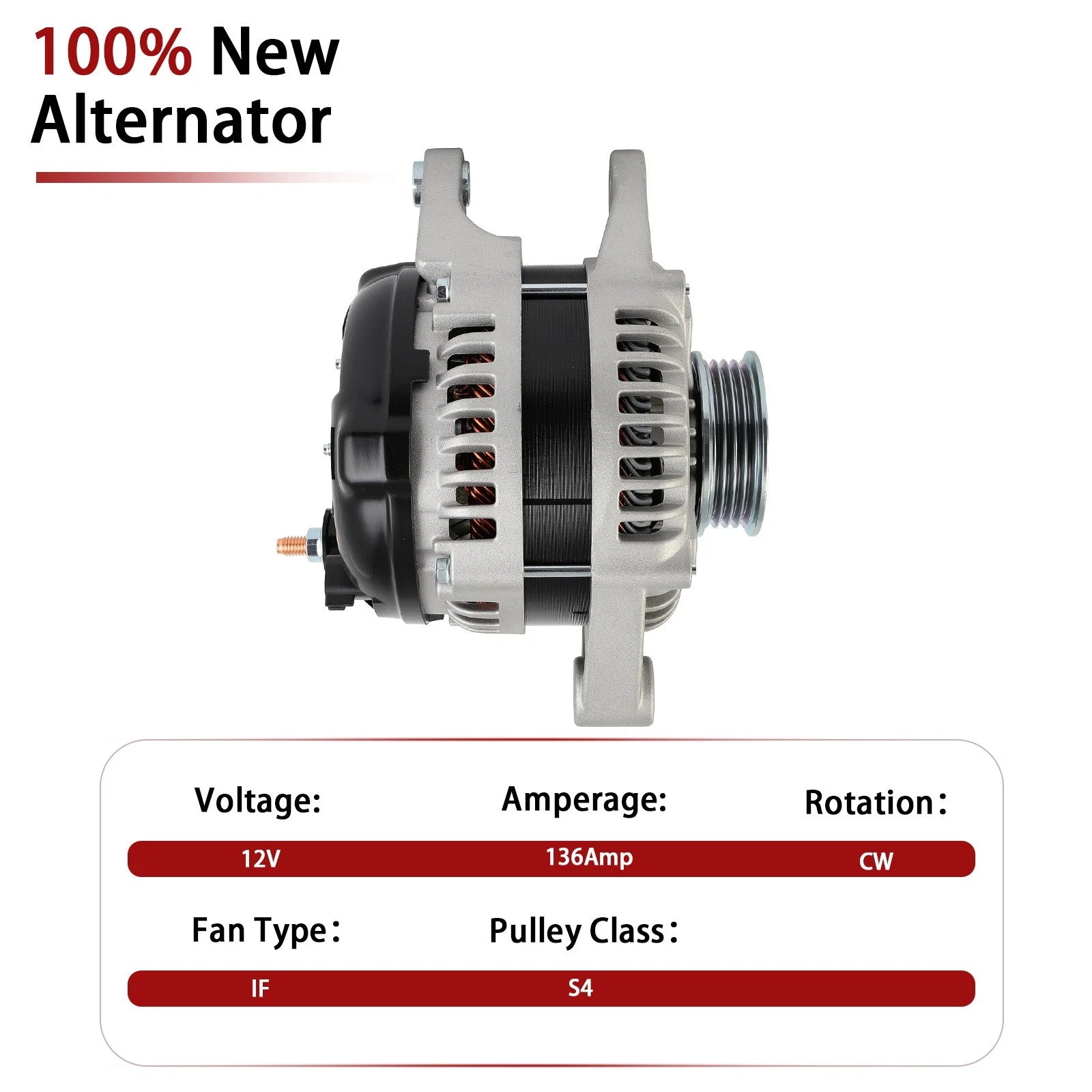 Alternator for Chrysler PT Cruiser (2006-2009) Turbo 136Amp