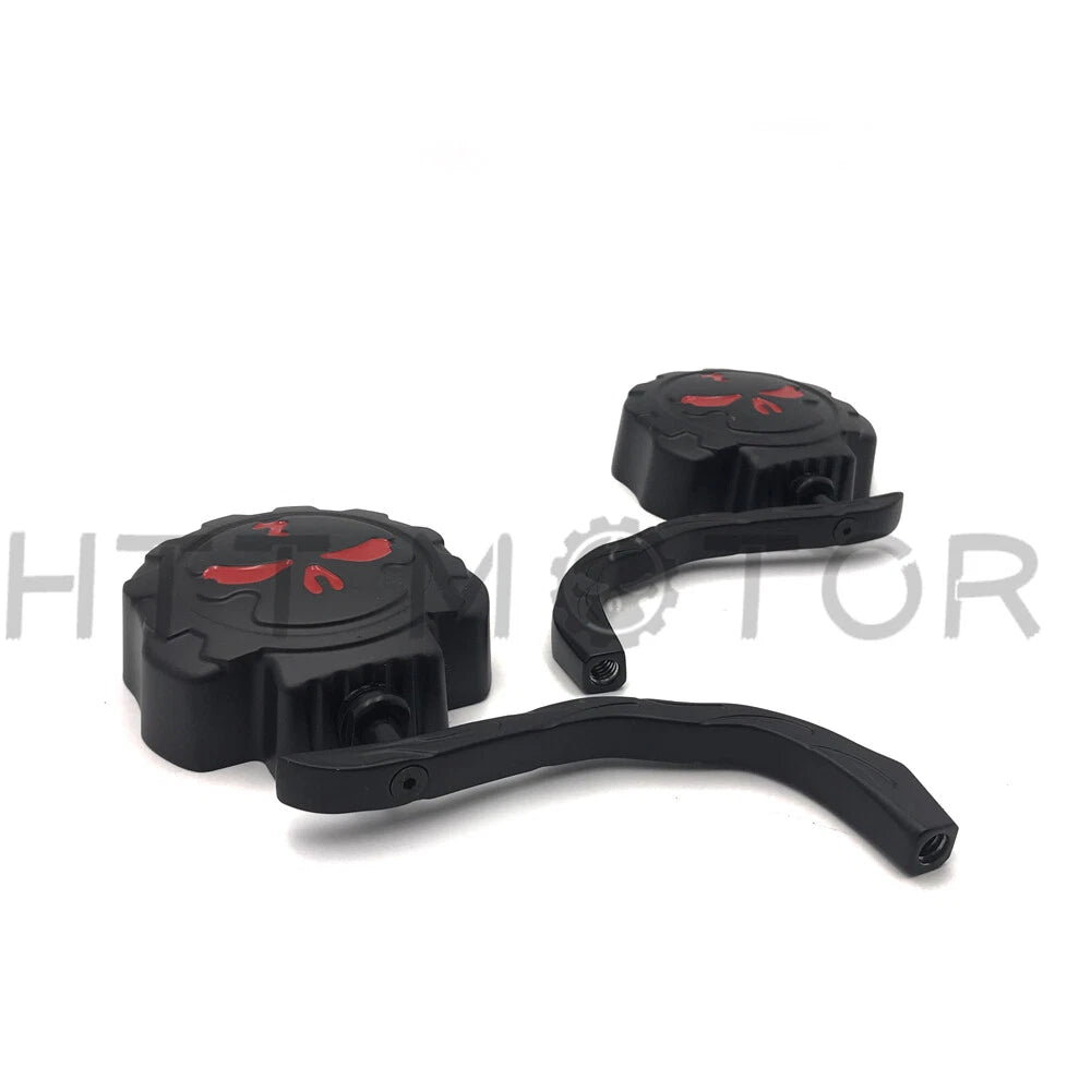 Chrome Skeleton Skull Side Mirrors for Universal Motorcycle (8mm 10mm)