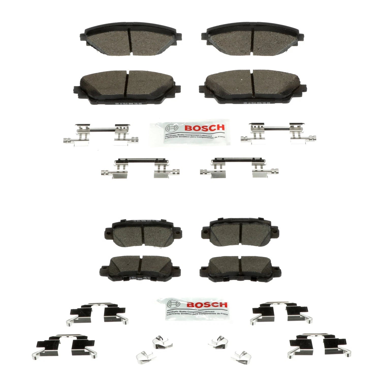 Bosch Blue Ceramic Disc Brake Pads with Hardware Kit for Mazda CX-3 (2016–2018)