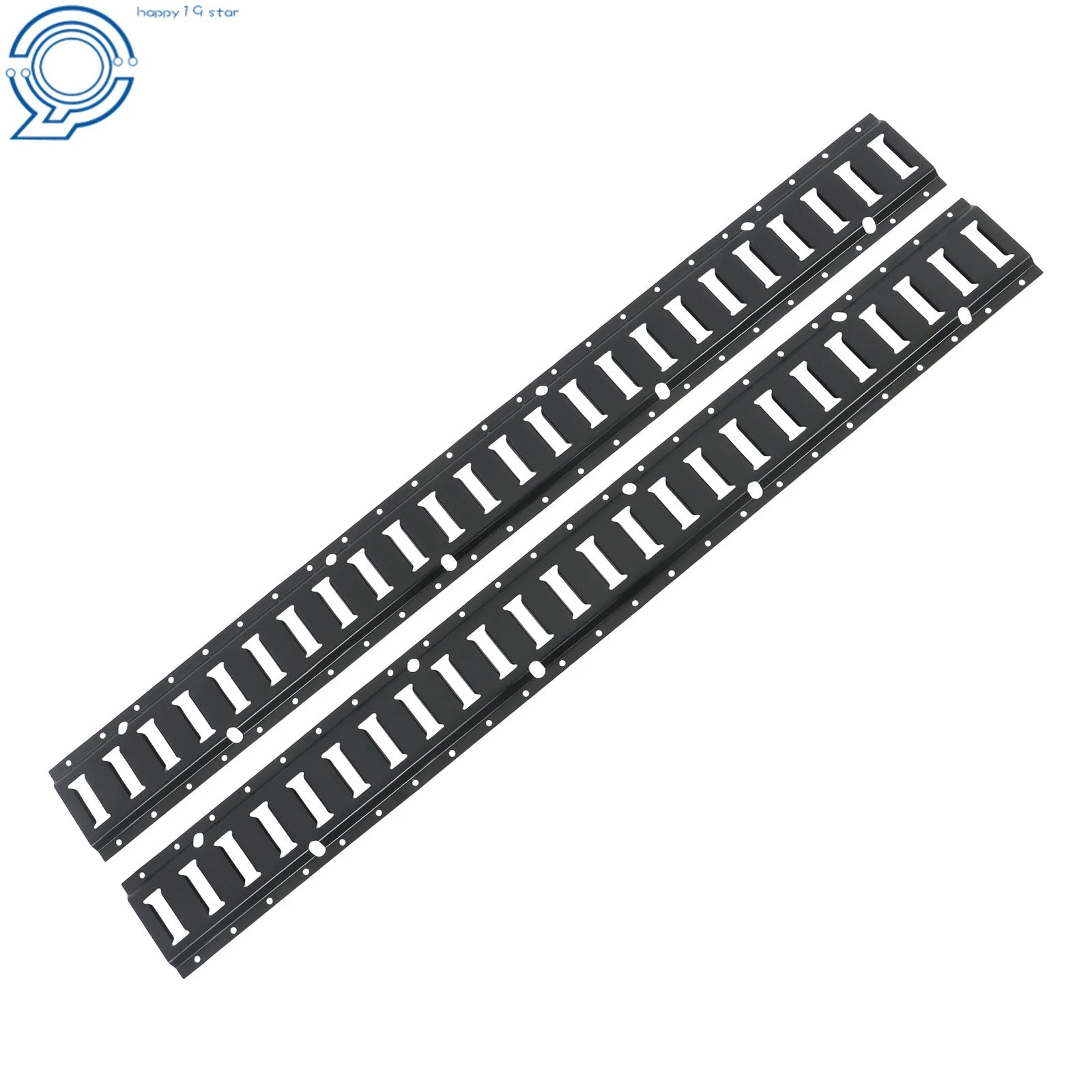 Set of 6 E Track Tie Down Rails for Trailers Vans (Powder-Coat Black)