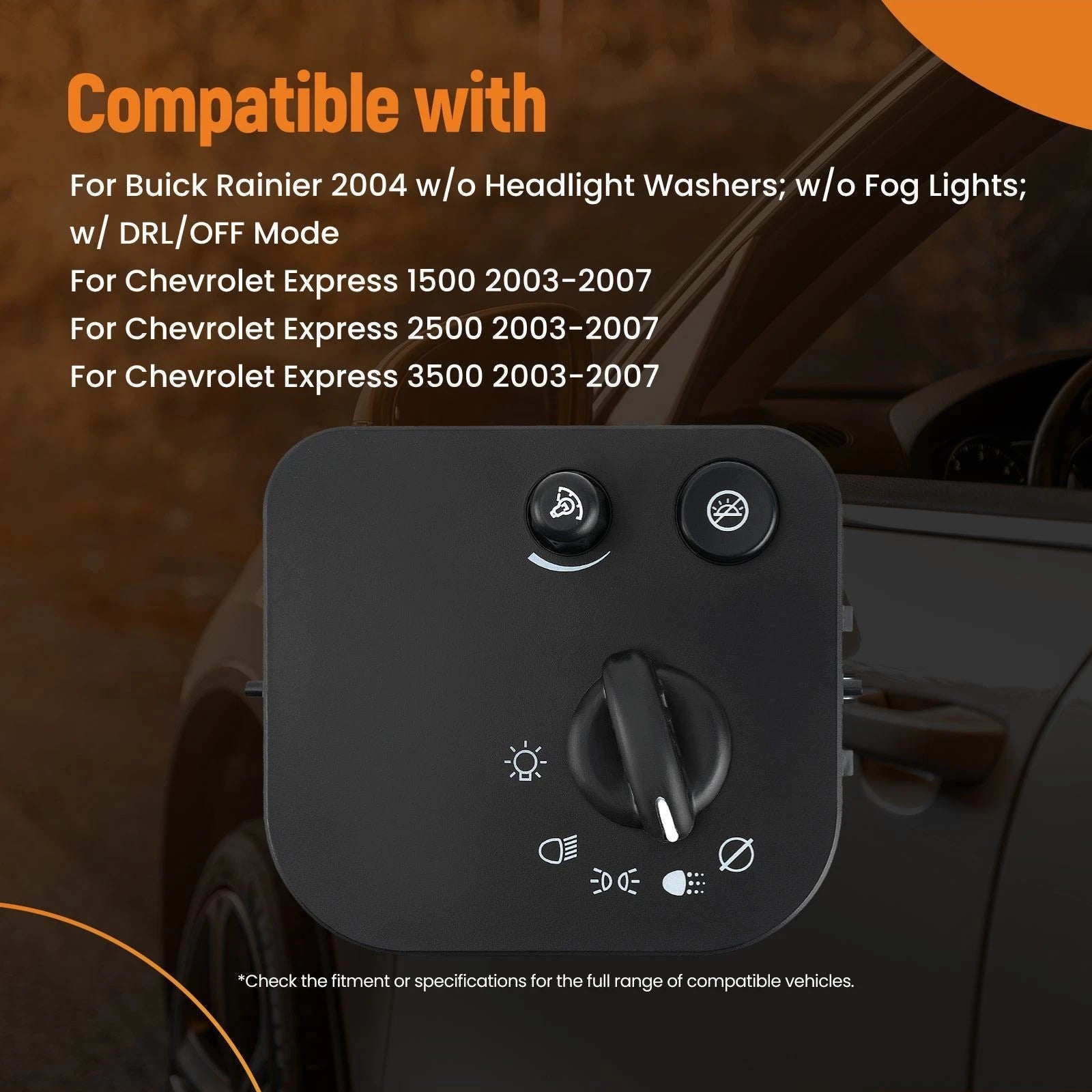 Headlamp Headlight Switch for Oldsmobile Bravada, GMC Envoy (2003–2004) 10372953