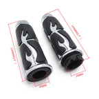 Custom Flame Chrome Hand Grip for Universal Motorcycle (1" 25mm Handlebar)
