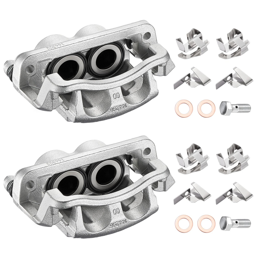 2x Front Brake Calipers w/ Brackets for Ford F-250 F-350 (2005–2010)