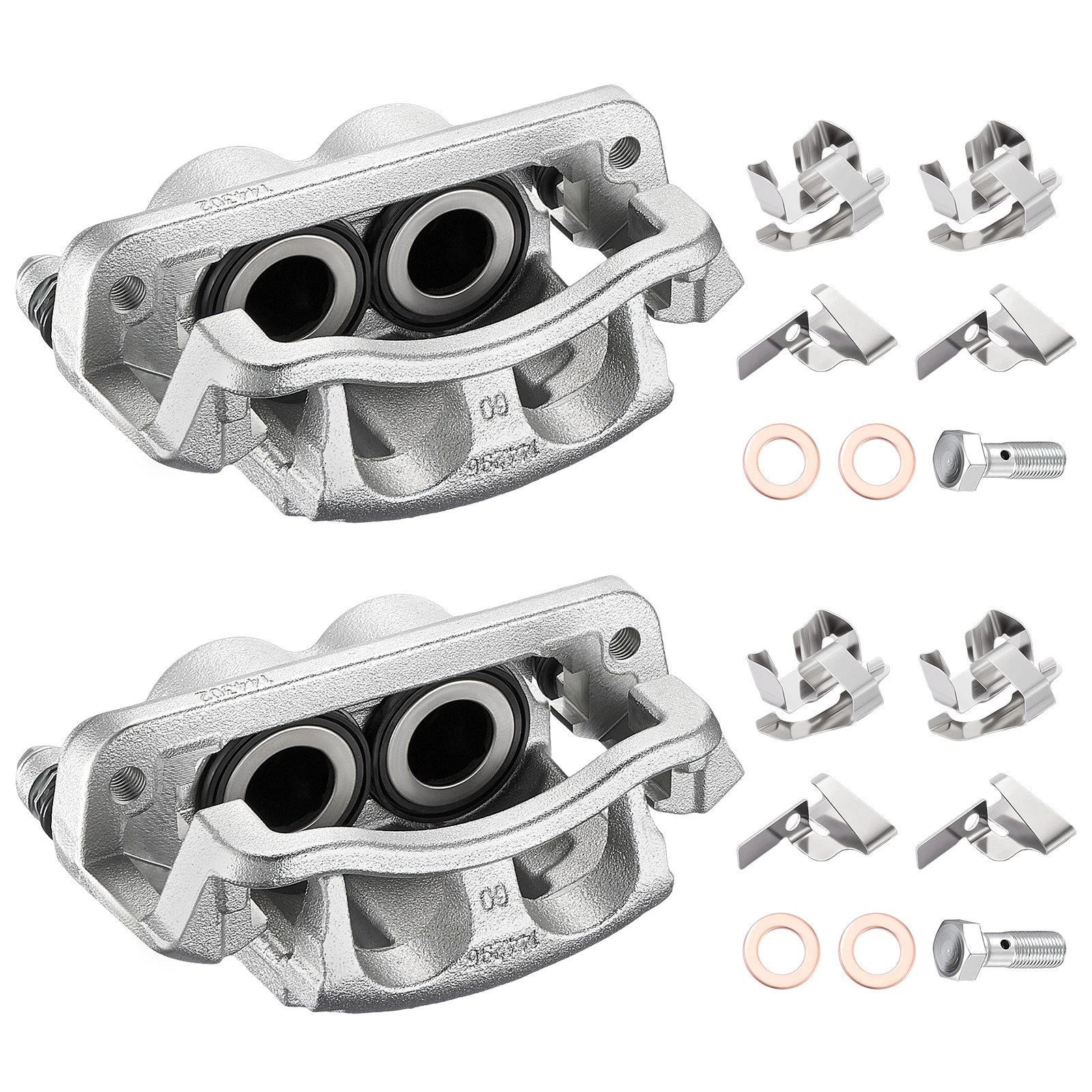 2x Front Brake Calipers w/ Brackets for Ford F-250 F-350 (2005–2010)