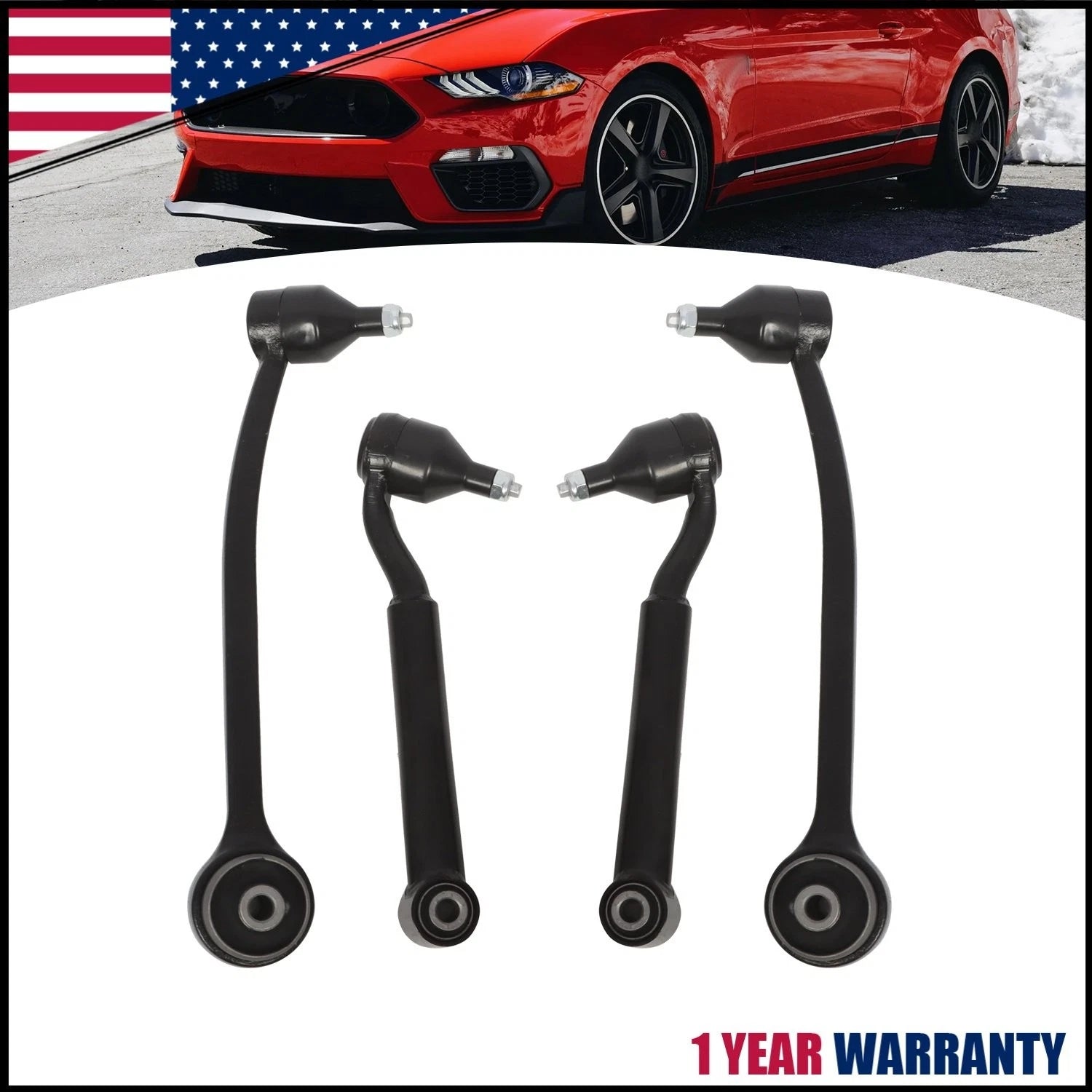 4X Front Lower Control Arms Suspension Kit w/Ball Joint for Ford Mustang (2015–2022)