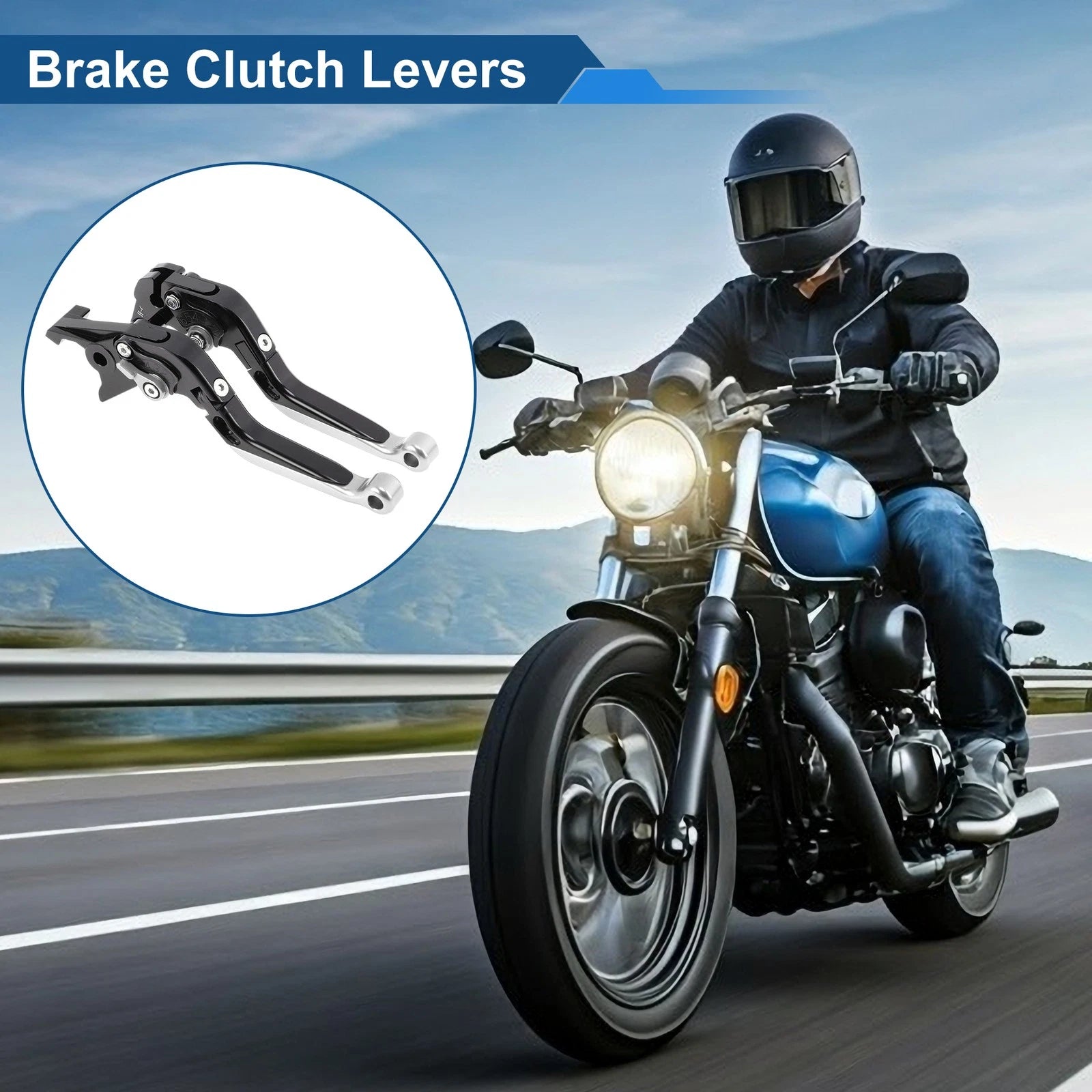 Adjustable Brake Clutch Levers for Honda CBR650R (2019–2023) Black Silver Tone