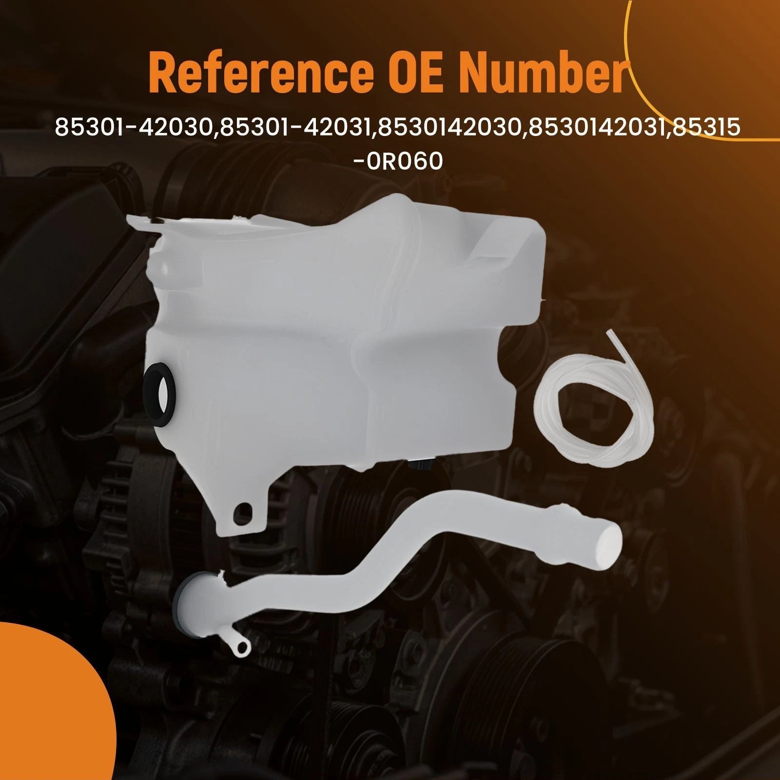 Washer Fluid Reservoir for Toyota RAV4 (2019-2022) with Inlet/Cap/Sensor