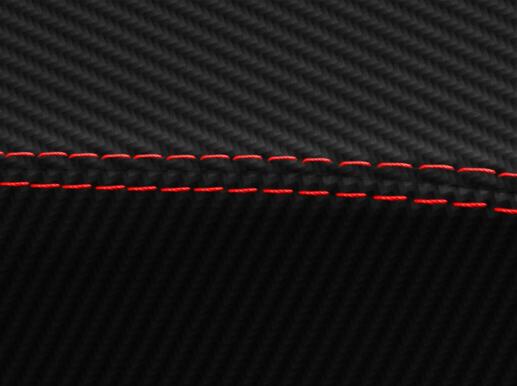 Console Lid Armrest Cover for Honda Prelude (1997–2001) Carbon Fiber Red Stitch