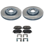 Set of 2 Front Rotors & TRW Pro Low-Met Disc Brake Pad Kit for Veloster (2012–2017)