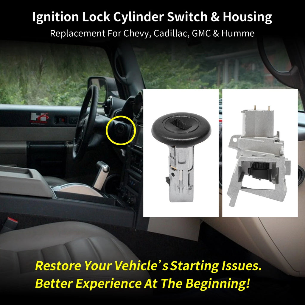 Ignition Lock Cylinder Switch & Housing for Chevy Silverado GMC Sierra (2000-2007)