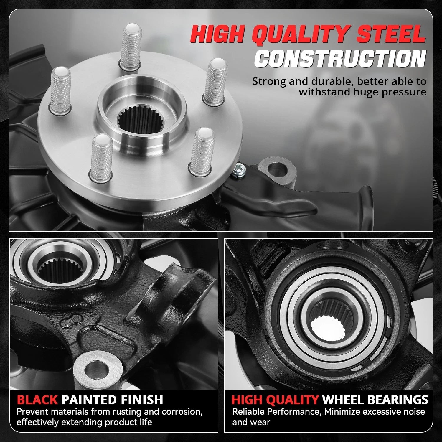 Front Right Loaded Wheel Bearing Knuckle Assembly for Toyota Corolla (2014–2017)