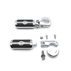 Set of 2 Gear Skull Foot Pegs Mount Kit 1.25" for Harley (1984–2017) Chrome