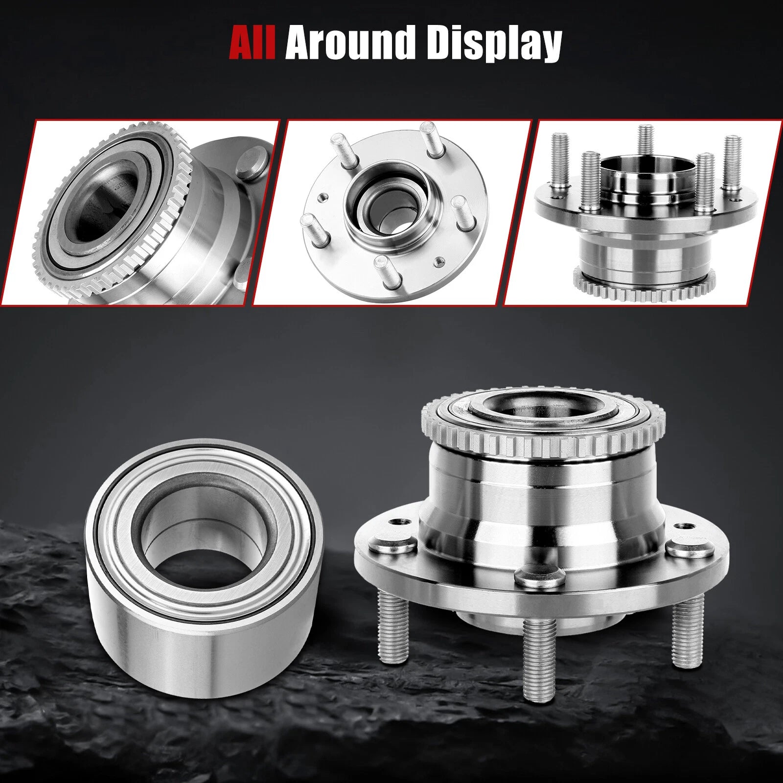 Set of 4 Wheel Hub Bearing Assemblies for Lincoln MKZ, Ford Fusion (2006–2012)