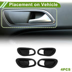 Interior Door Handle Bowl Cover Trim for Nissan NP300 Navara (2015–2023) Carbon Fiber Black