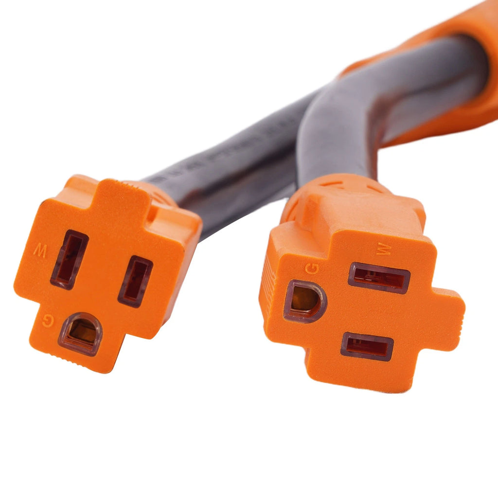 Set of 2 Pure Copper 50A to 15A Generator Cables