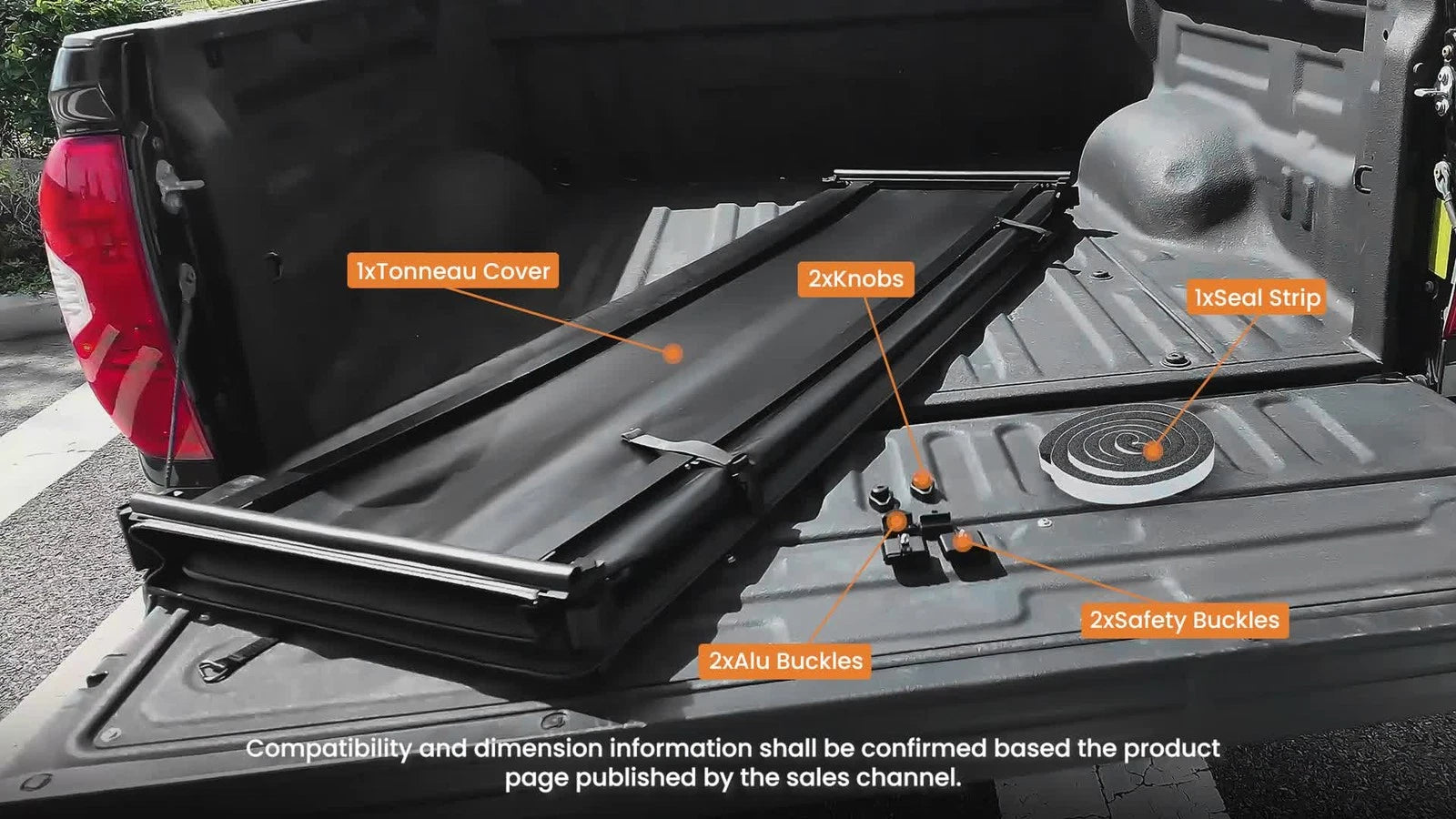 Soft Tri-Fold Tonneau Cover with LED Light for Ford Ranger (2019-2026)