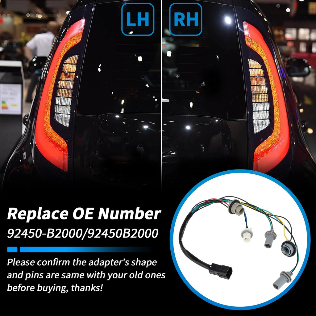 Taillight Bulb Socket Wiring Harness for Kia Soul (2014–2019) No. 92450B2000