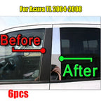 6PCS Chrome Pillar Trim Door Cover Mirrored Post for Acura TL (2004–2008)