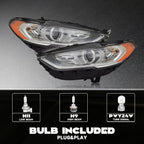 Headlight Set for Ford Fusion (2017–2020) Halogen w/o DRL Left+Right Pair