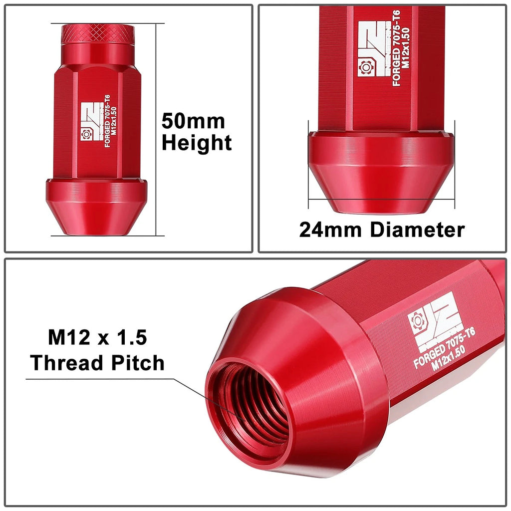Set of 20 Closed End Lug Nuts M12 X1.5 24mm OD for J2 Engineering