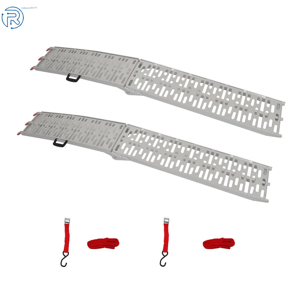 Set of 2 Aluminum Folding Loading Ramps for Truck Motorcycle ATV UTV
