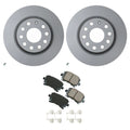 Hella Rear Rotors & Akebono EURO Ceramic Brake Pads Kit for Q3 CC Tiguan (2011–2019)
