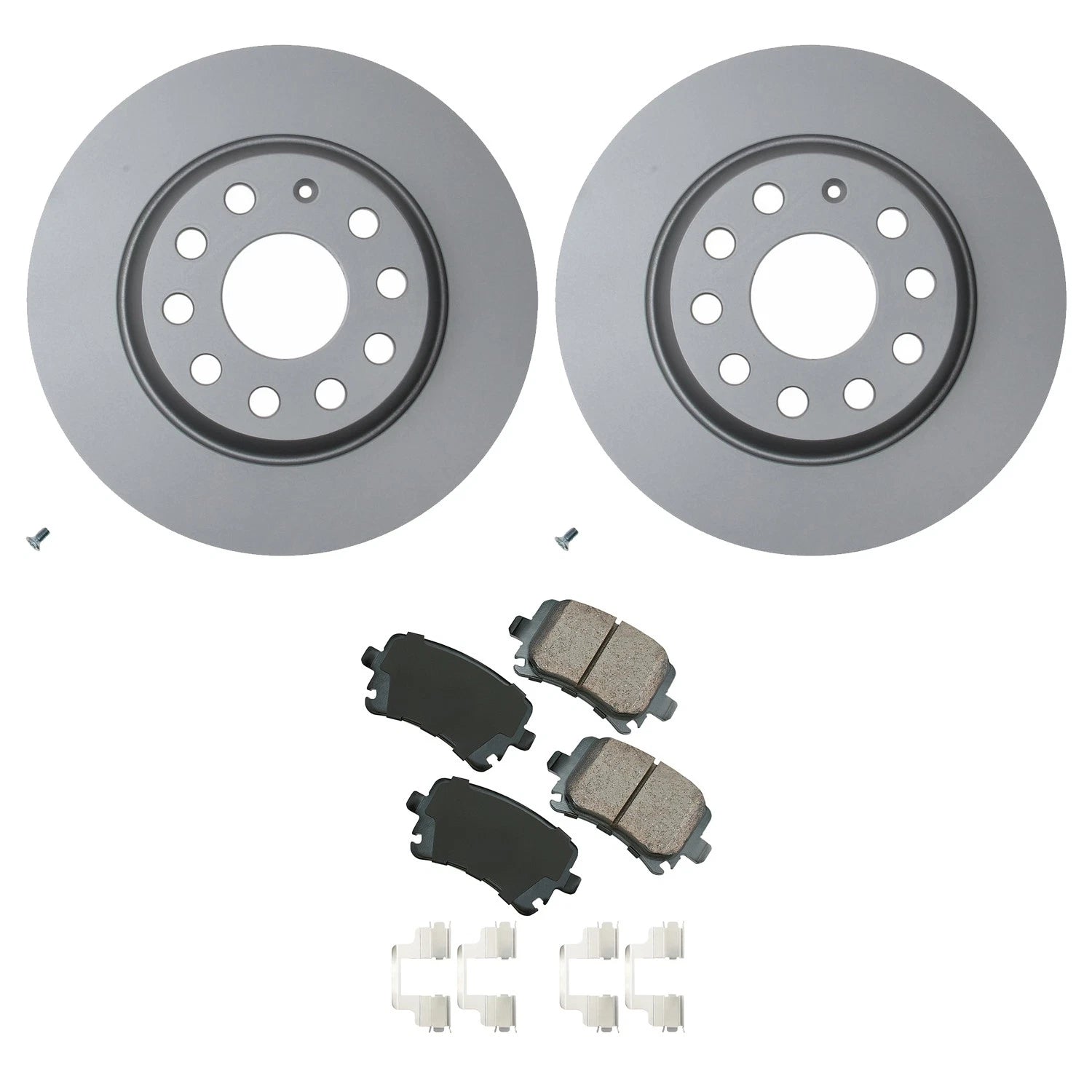 Hella Rear Rotors & Akebono EURO Ceramic Brake Pads Kit for Q3 CC Tiguan (2011–2019)