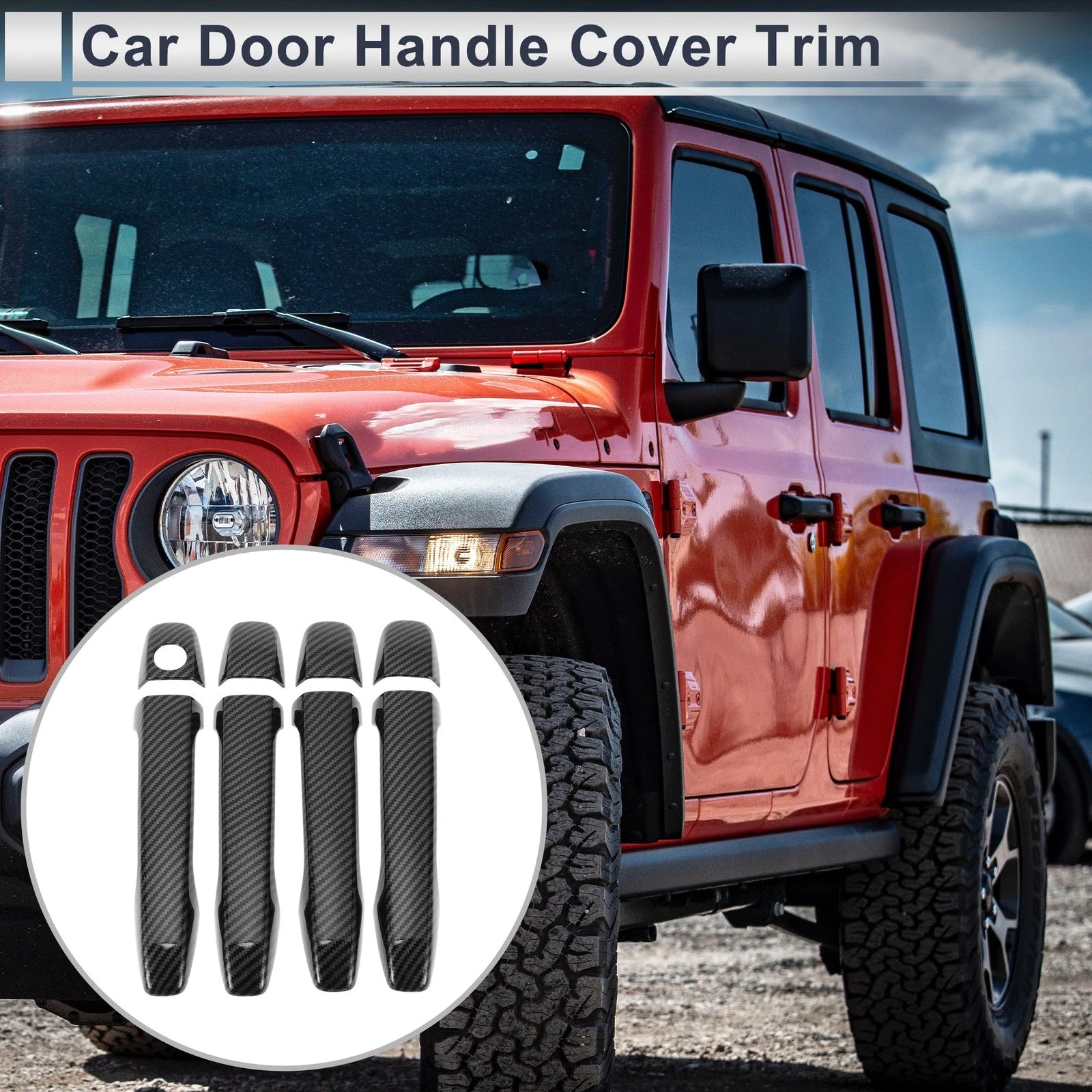 Door Handle Cover Trim for Toyota Prius (2010–2015) Carbon Fiber Black