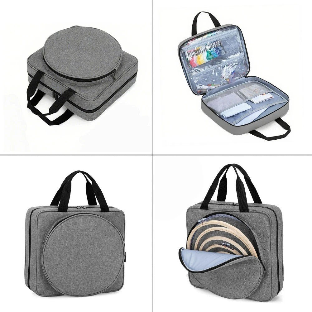 2X Embroidery Thread and Needle Storage Bag, Compact Design for Easy Carrying