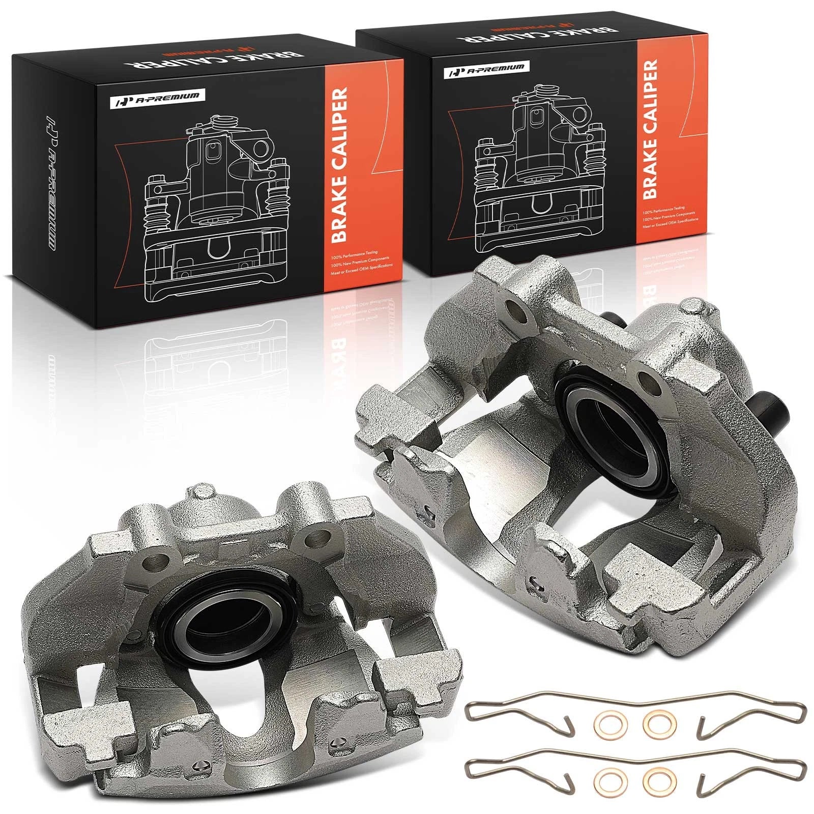 Pair Front Brake Calipers with Bracket for Saab 9-3 1999–2003 9-5