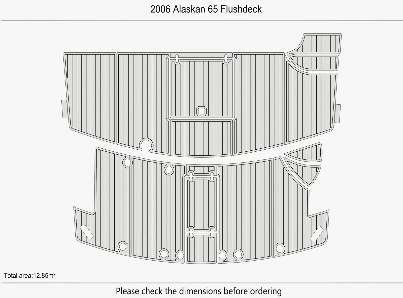 EVA Pads for Alaskan 65 Flushdeck Swim Platform Cockpit (2006)