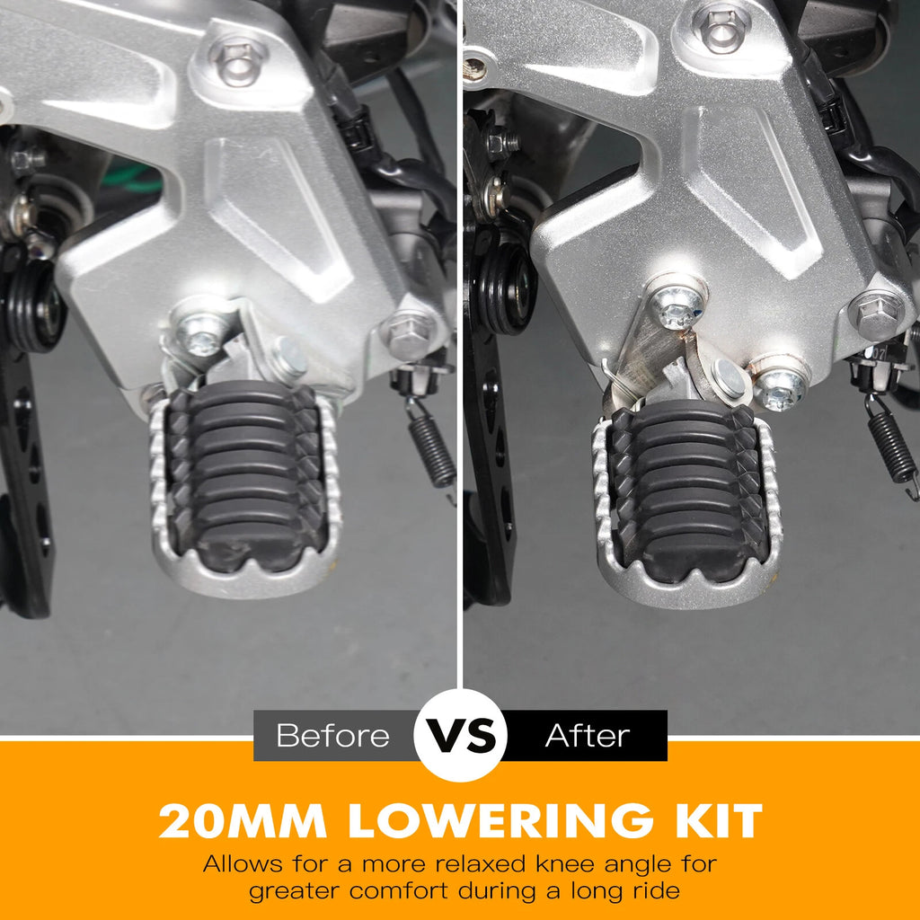 Lowered Footpeg Bracket Mounts for Yamaha Tenere 700 (2019–2023)