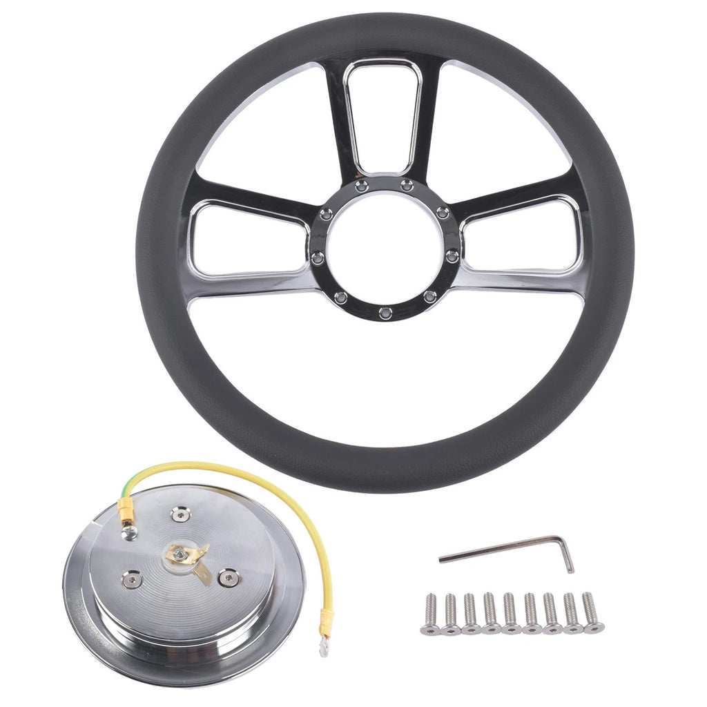 Chrome 14" Half Wrap Steering Wheel for Universal Fit (Various Models)