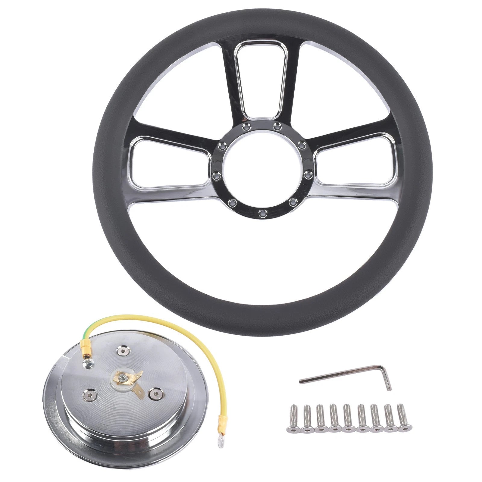 Chrome 14" Half Wrap Steering Wheel for Universal Fit (Various Models)