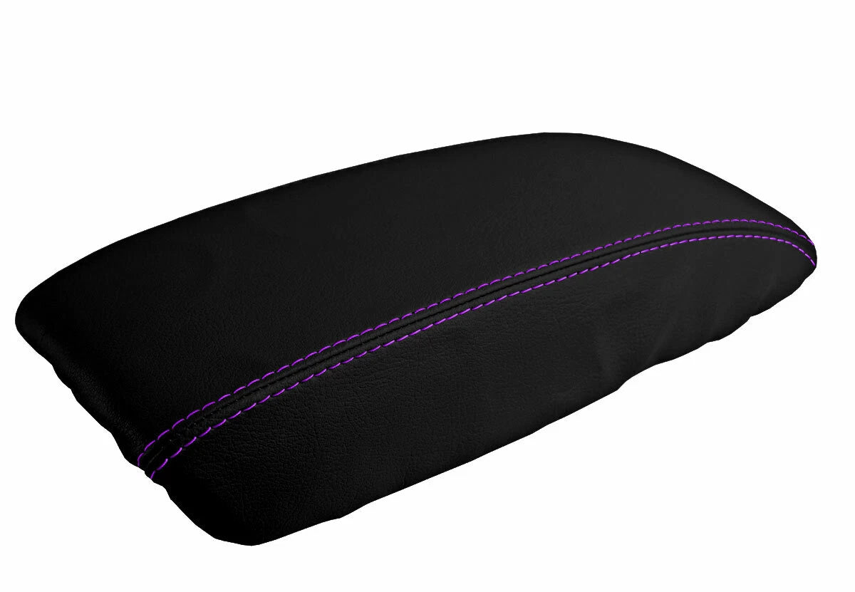 Leather Console Lid Armrest Cover for Honda Accord (1998–2002) Purple Stitch