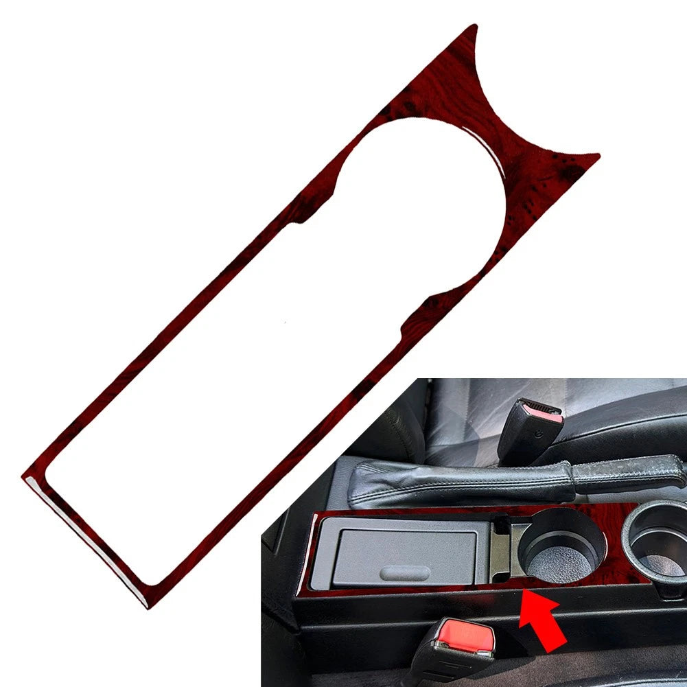 Water Cup Holder Panel Frame Cover Trim for BMW 3 Series E36 (1994–1996) Red Wood Grain
