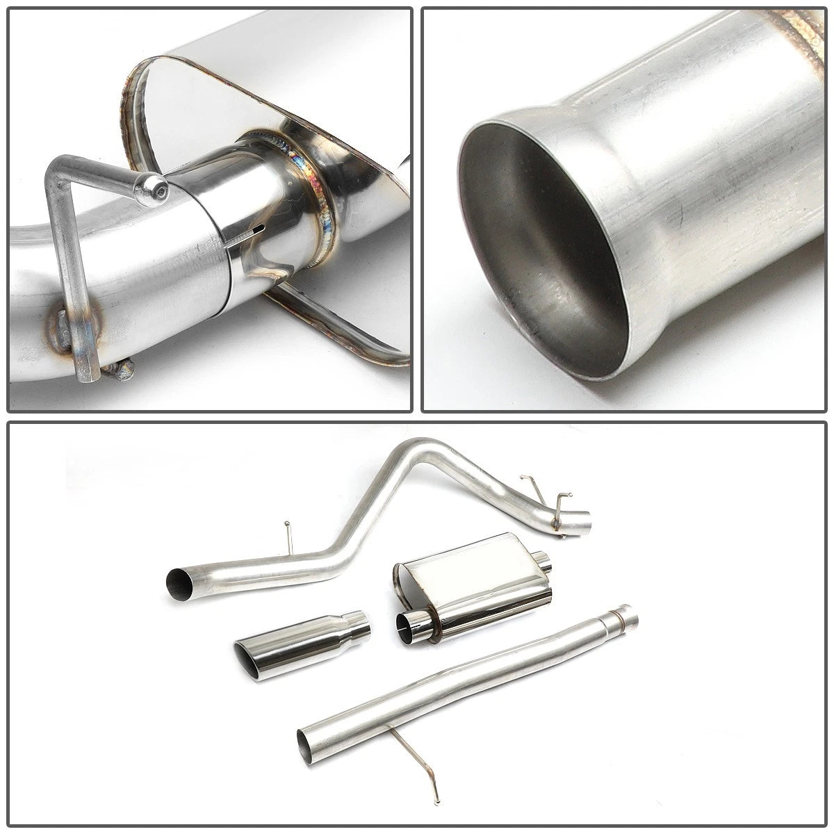 Cat-Back Exhaust Muffler System Kit for Silverado/Sierra 1500 (2009–2013) 4" OD Tip