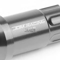 Set of 20 Open End M12x1.5 50mm Tall Gun Metal Aluminum Lug Nuts + Lock Key