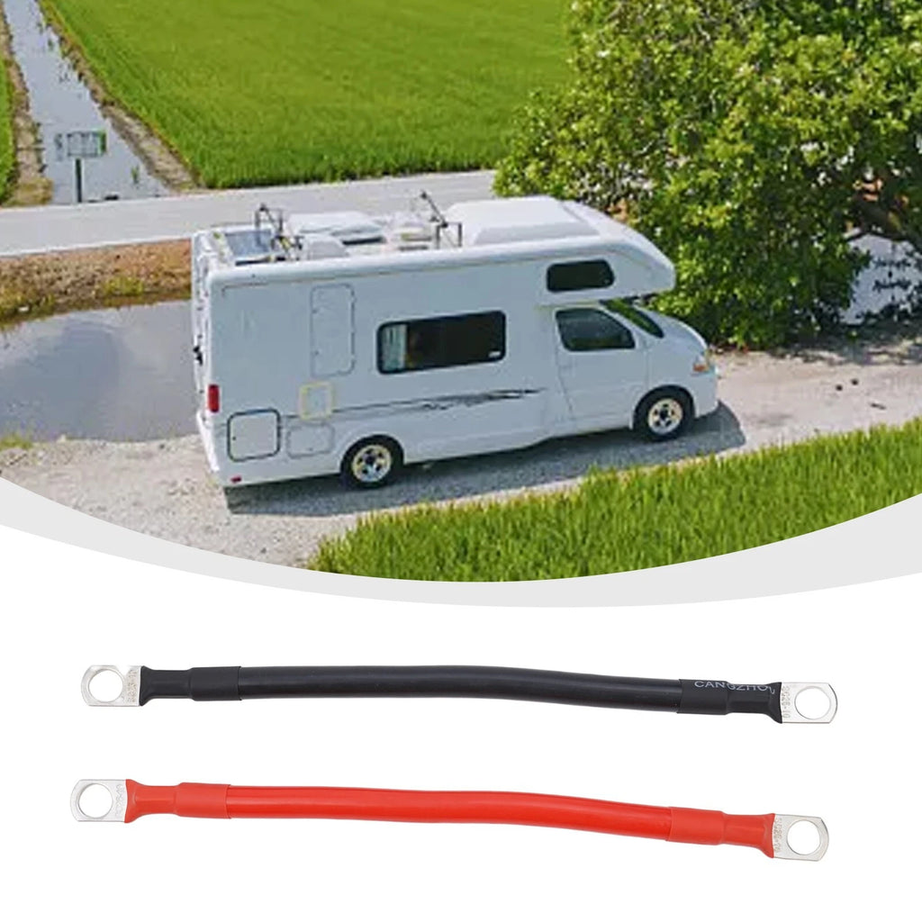 12V Battery Connector Cable 100 Amp Wire & Lugs Red/Black for Power (19cm)