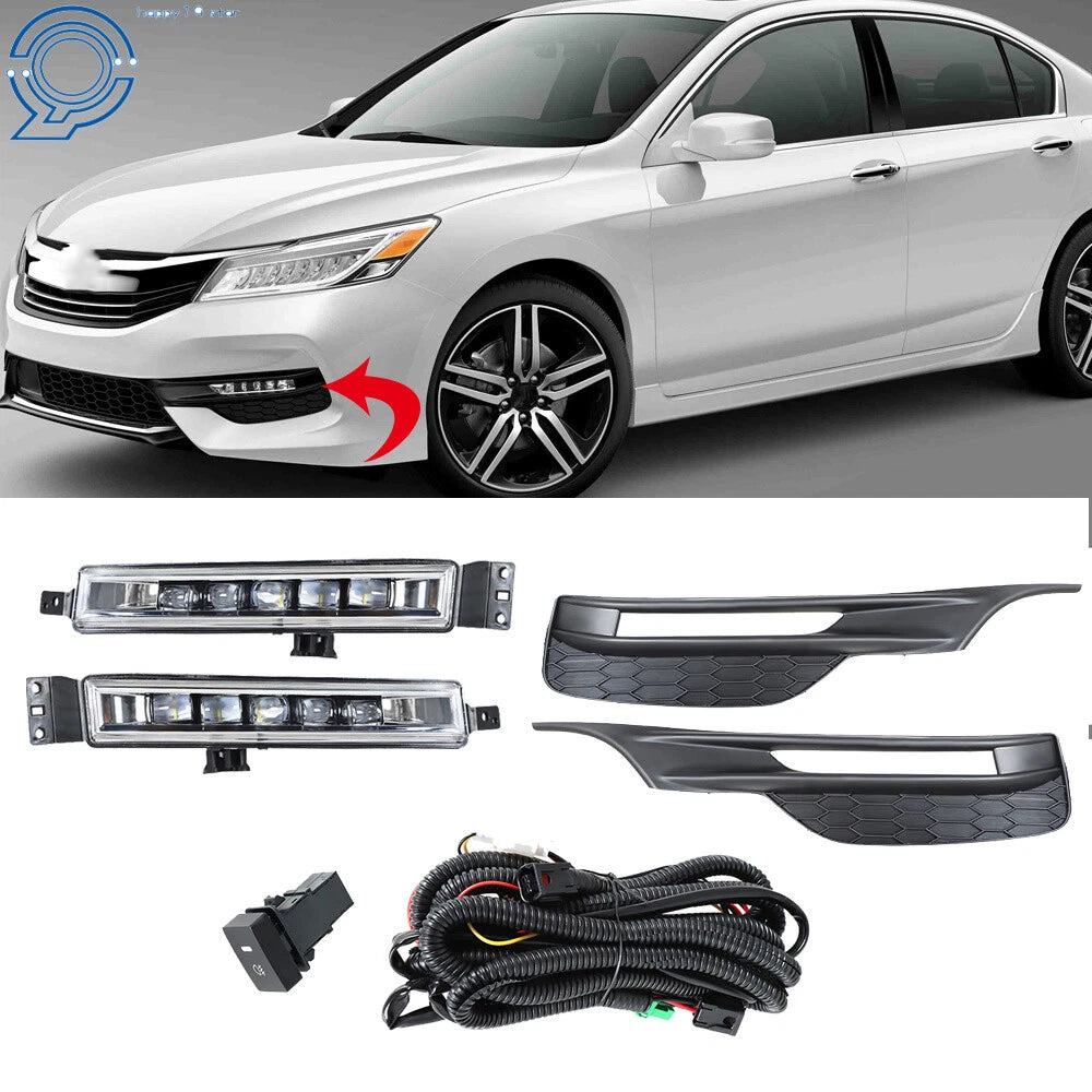 LED Bumper Fog Lights Switch + Wiring for Honda Accord (2016–2017)