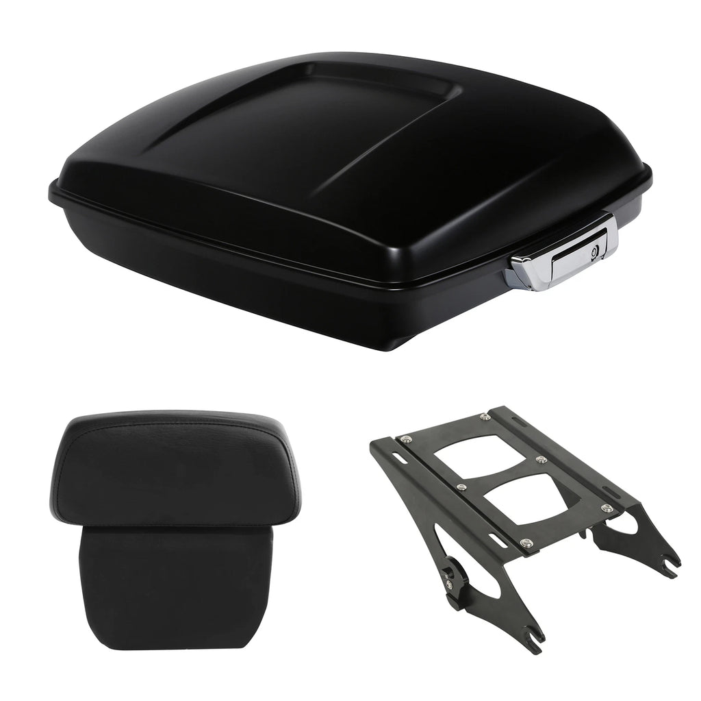 Razor Trunk Backrest Pad Mount Rack for Harley Touring (2014–2026) Black Denim
