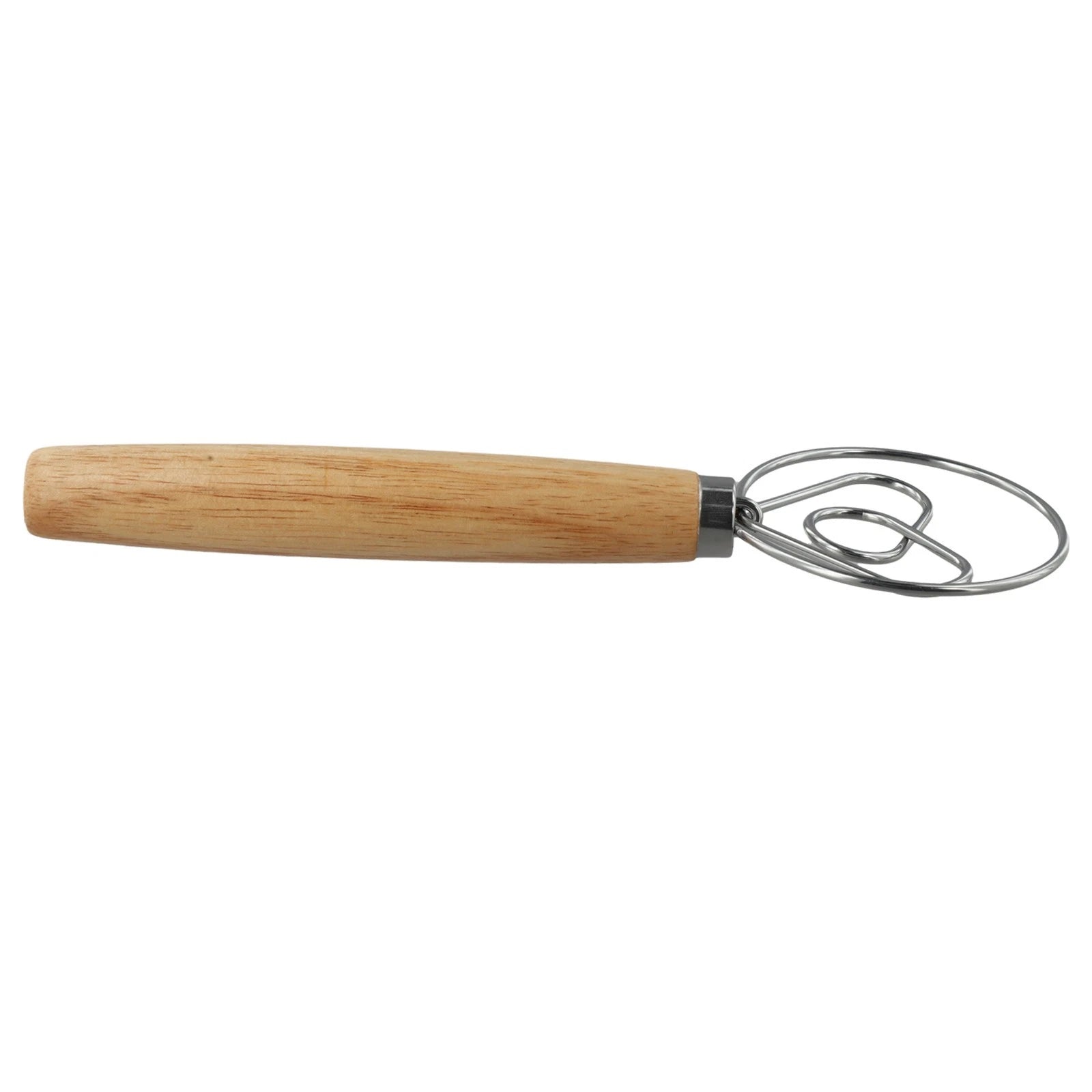Stainless Steel Dough Whisk with Ergonomic Wood Handle