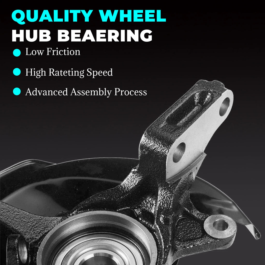 Pair Front Steering Knuckle & Wheel Bearing Hub Assembly for Honda Pilot (2003-2008)