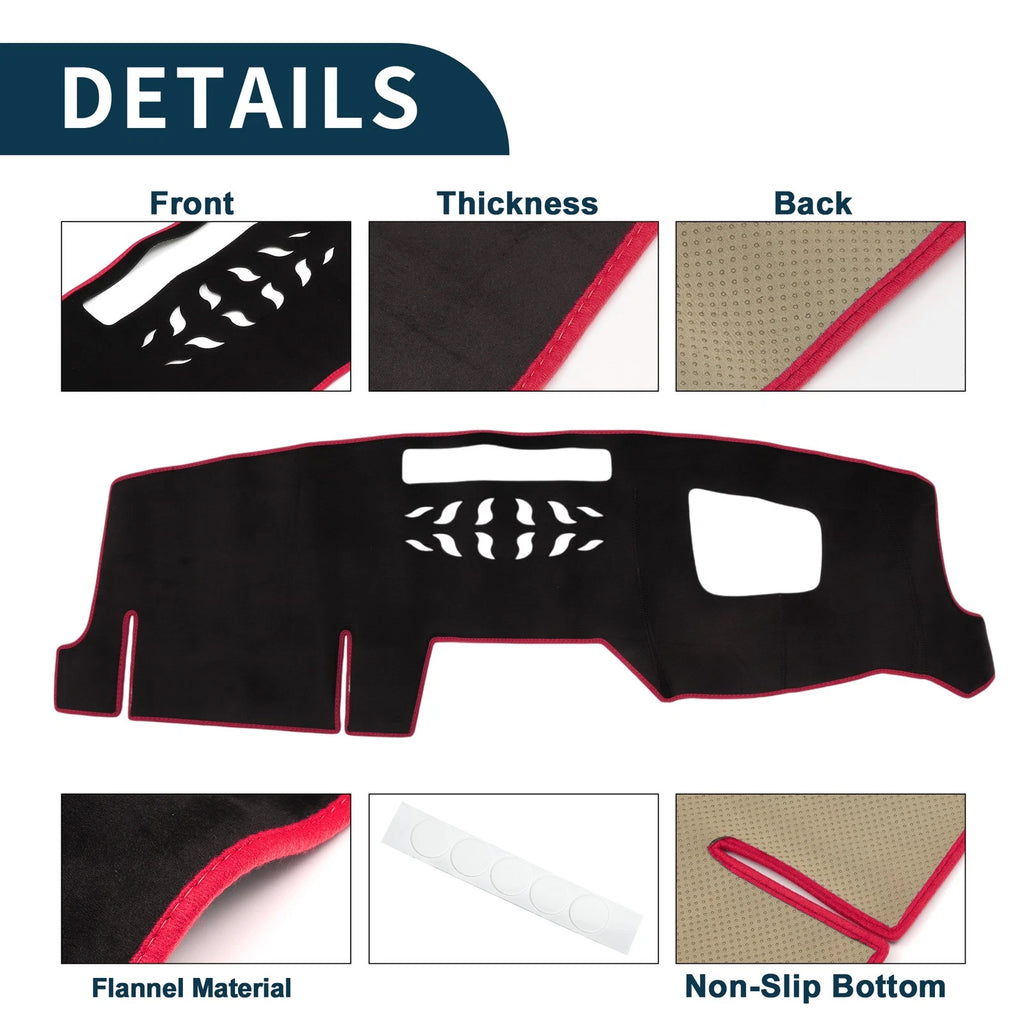 Set of 1 Dashboard Dash Cover Mat for Mazda CX-5 KF, CX-8 KG (2017–2023) Black Red