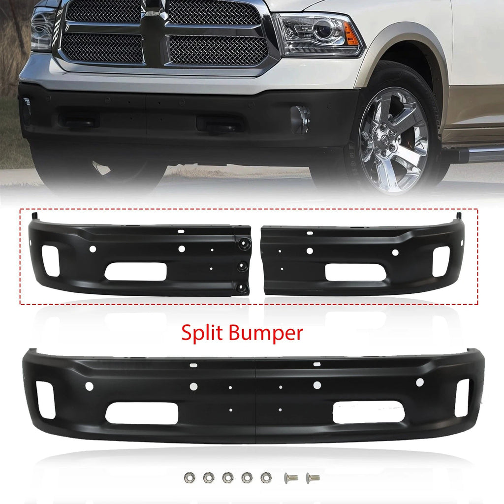 Front Bumper Face Bar for Dodge Ram 1500 (2013–2018) - Black Steel