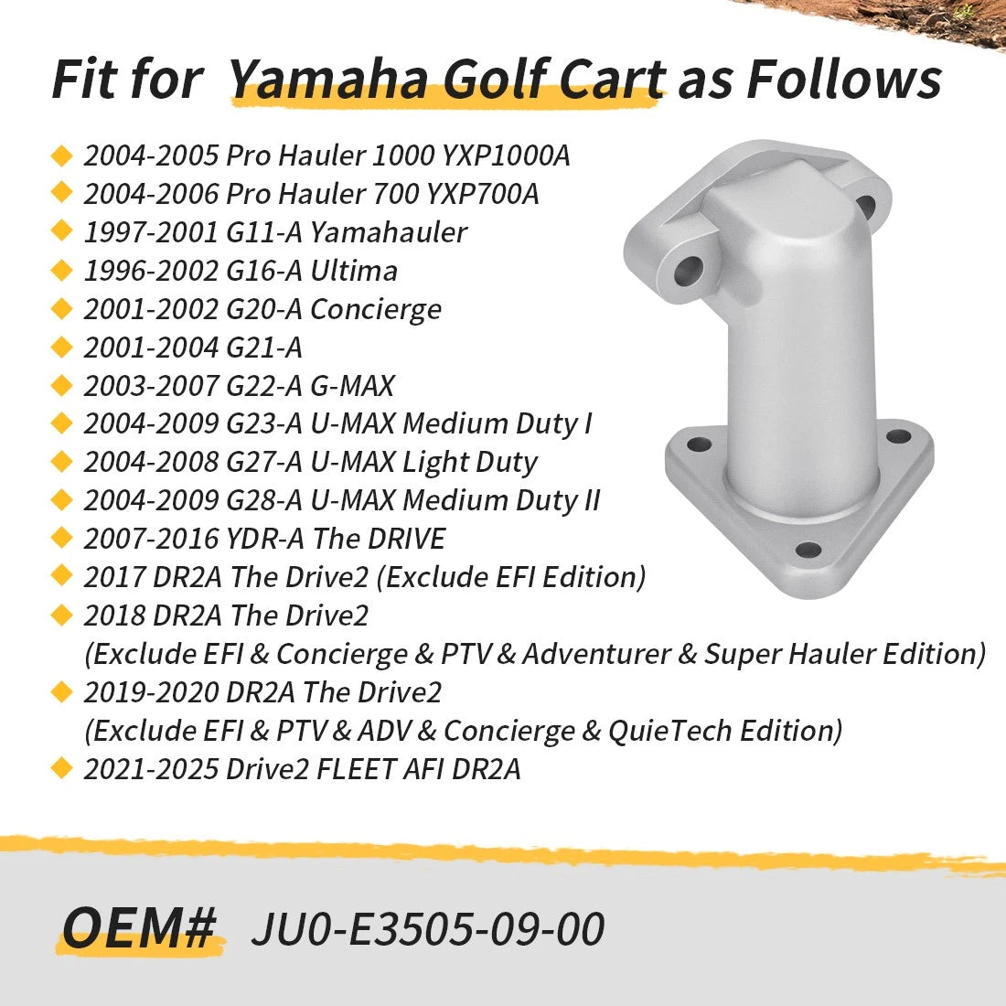 Carburetor to Air Box Intake Joint for Yamaha Golf Cart G16 G22 (1996–2002) JU0-E3505-09-00