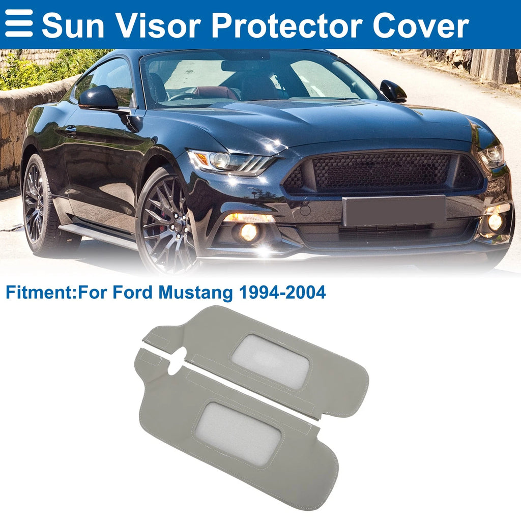 Set of 2 Sun Visor Covers for Ford Mustang (1994–2004) Left & Right Gray